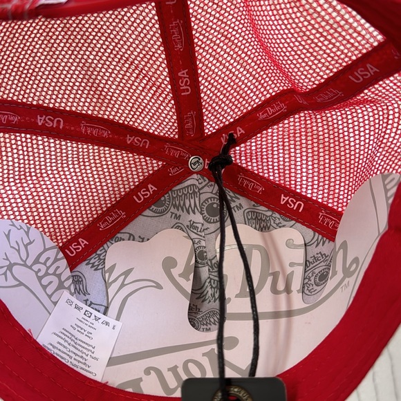 Von Dutch Classic White & Red Trucker Hat - Picture 7 of 11